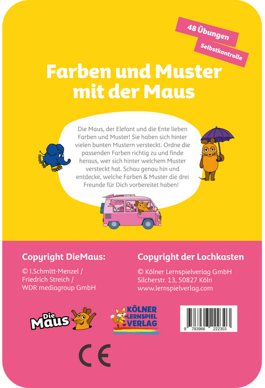 Lochkasten Kartensatz Farben + Muster mit der Maus vom Kölner Lernspielverlag - Detailansicht 1