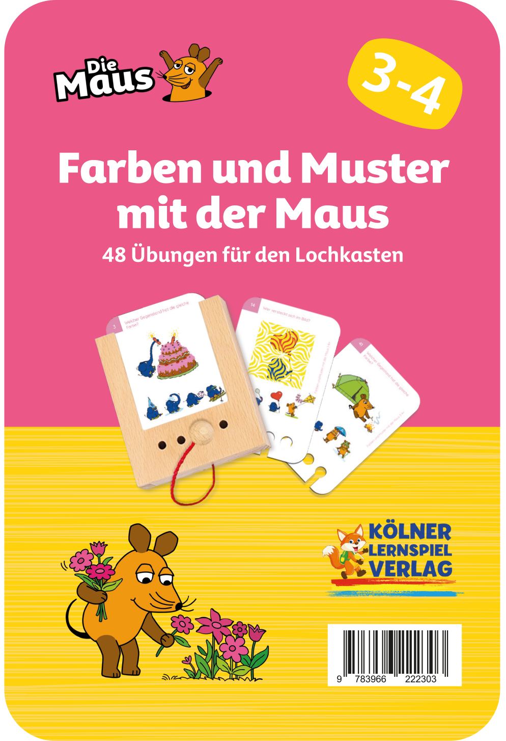 Lochkasten Kartensatz Farben + Muster mit der Maus vom Kölner Lernspielverlag