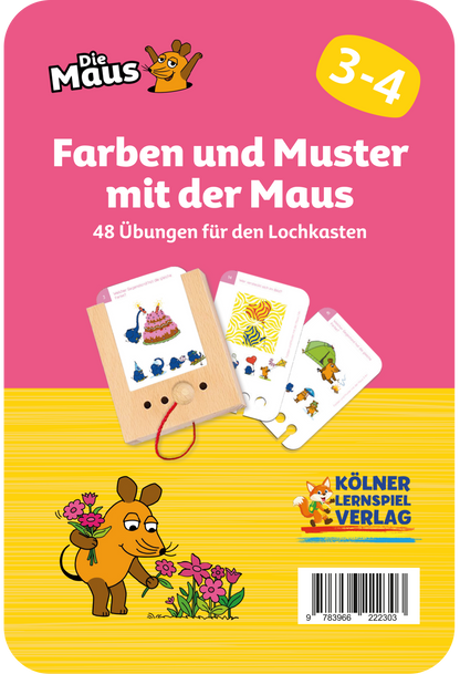 Lochkasten Kartensatz Farben + Muster mit der Maus vom Kölner Lernspielverlag