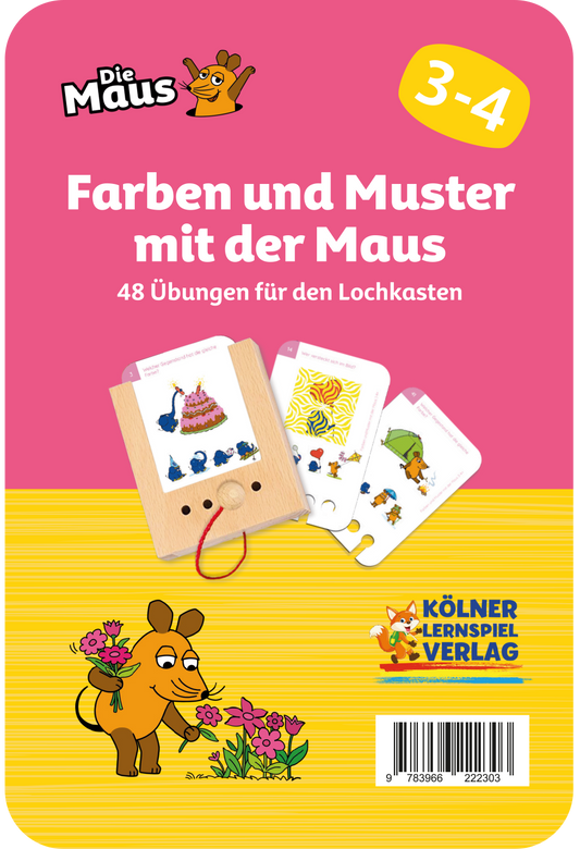 Lochkasten Kartensatz Farben + Muster mit der Maus vom Kölner Lernspielverlag