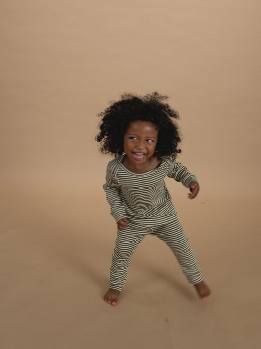 Base Layer Set (Longsleeve + Leggins) | Fern Stripes