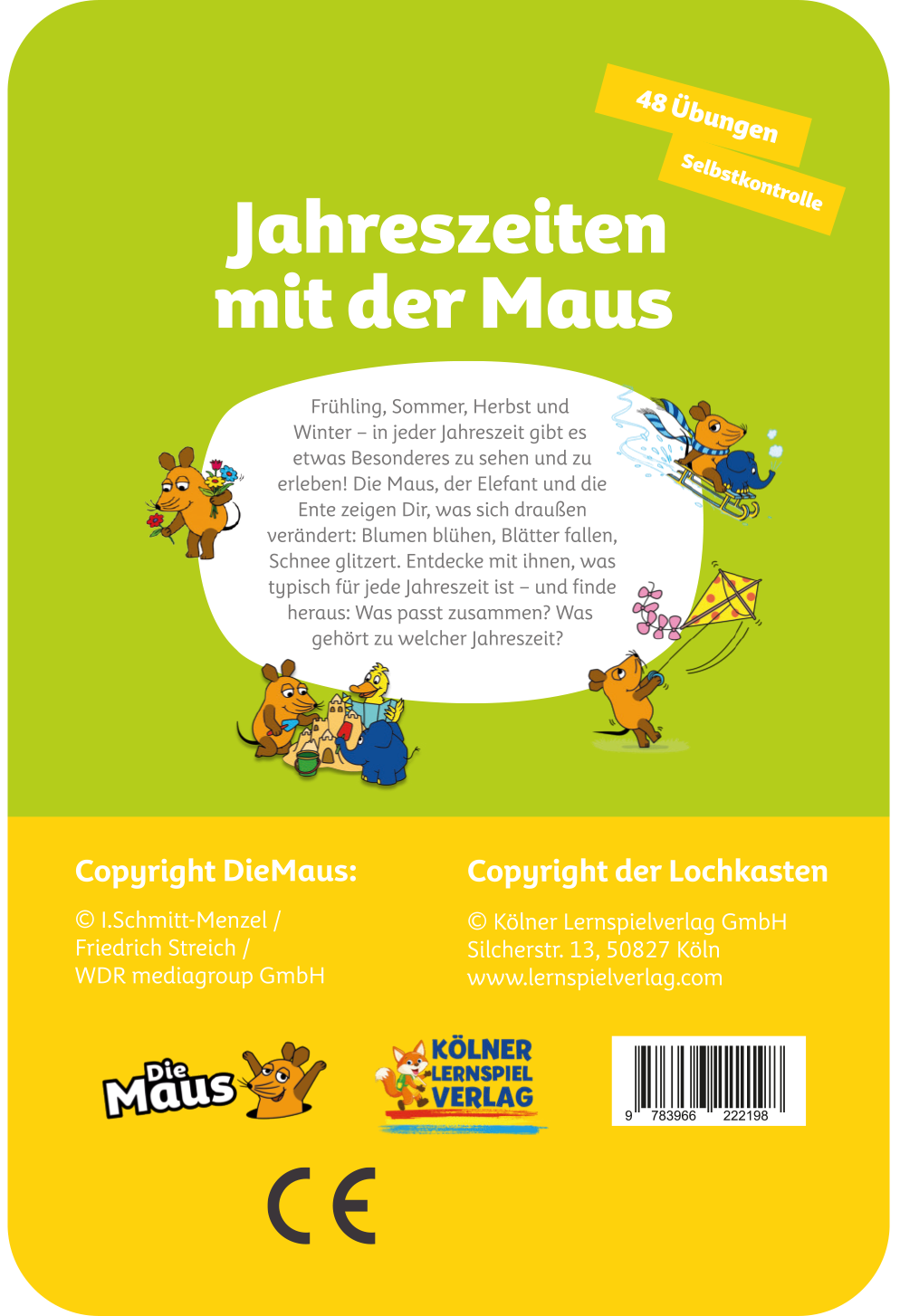 Lochkasten Kartensatz Jahreszeiten mit der Maus vom Kölner Lernspielverlag - Detailansicht 1