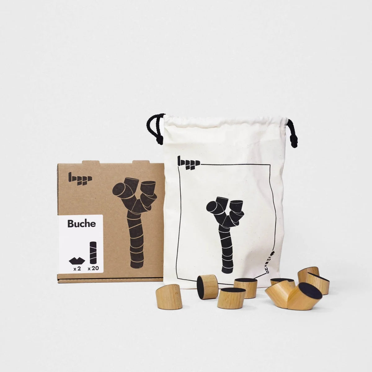 Loggos Holzbaustein Buche 22 Steine aus inklusiven Werkstätten