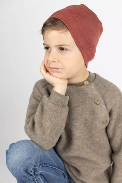 Merino fleece sweater | walnut melange