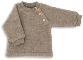 Pull en polaire mérinos | coloris noyer chiné