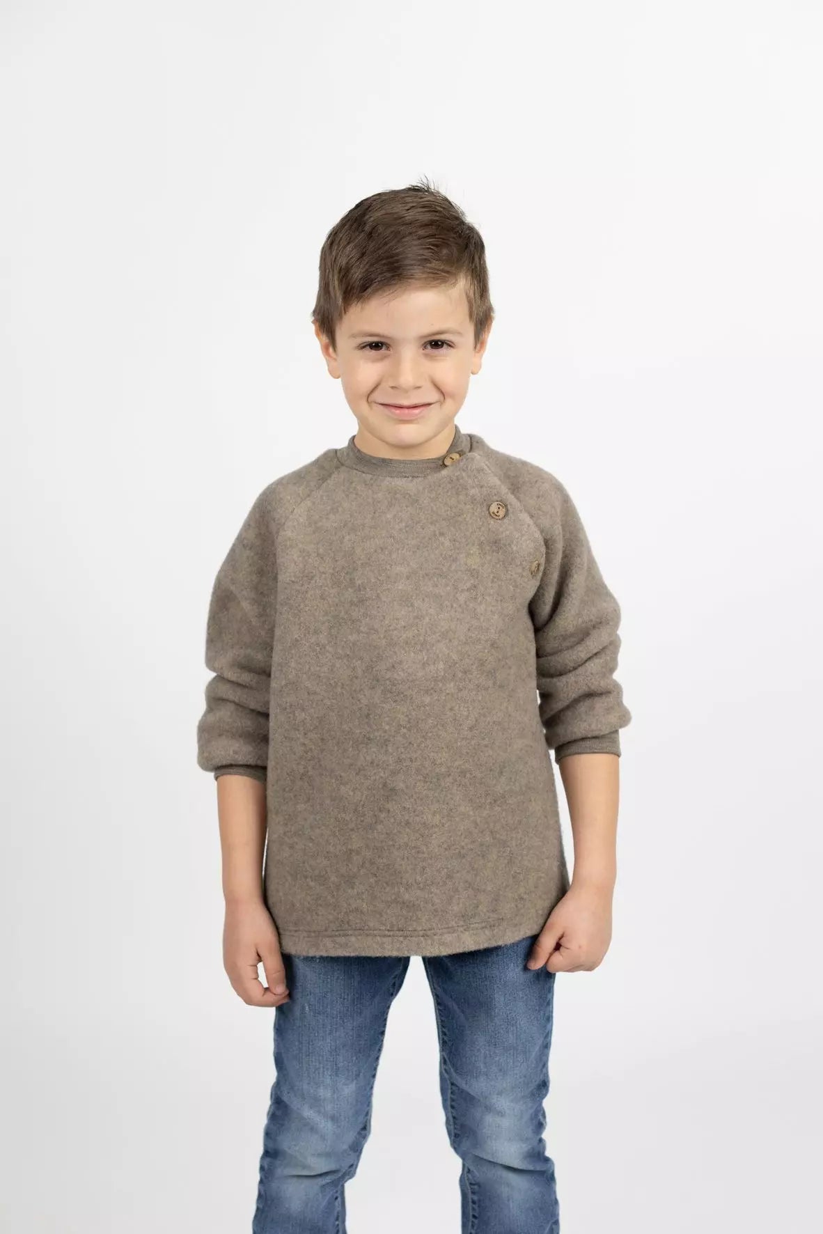 Merino fleece sweater | walnut melange
