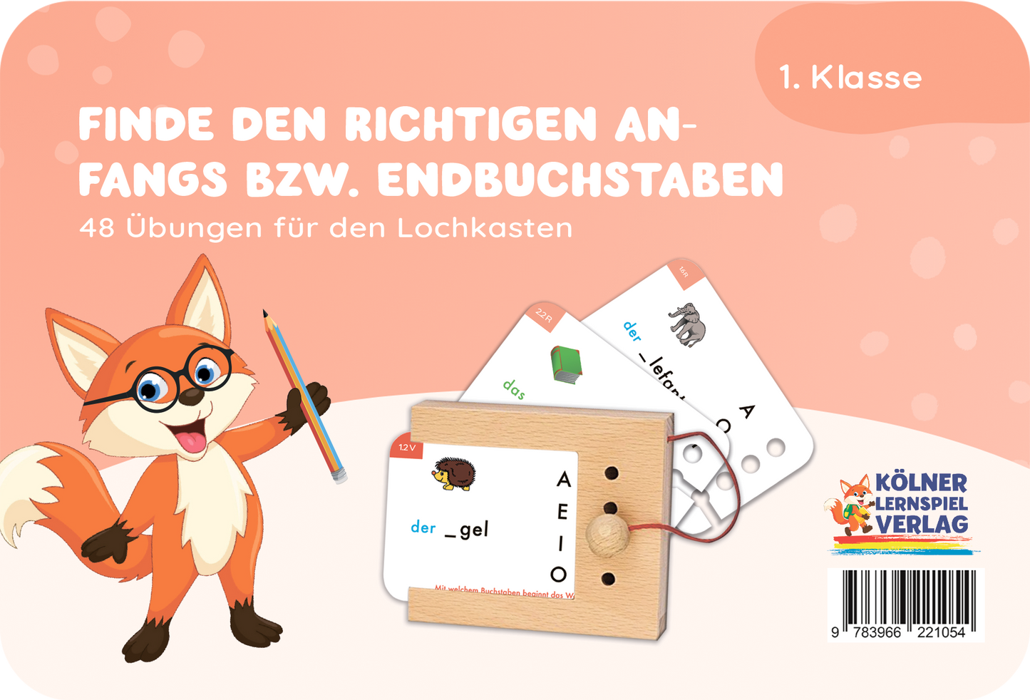 Lochkasten Kartensatz Anfangs- + Endbuchstaben vom Kölner Lernspielverlag