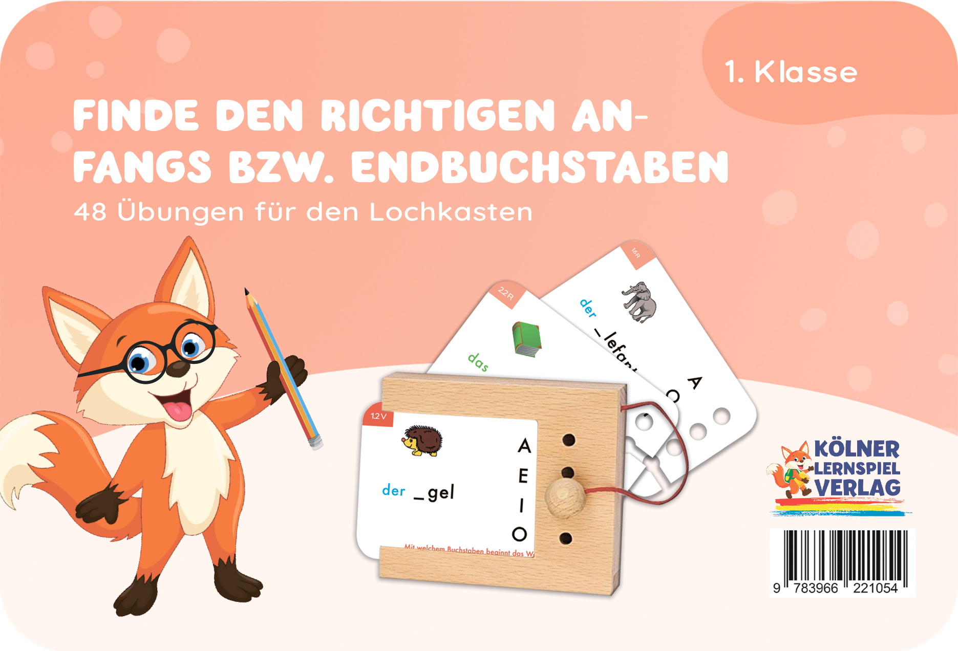 Lochkasten Kartensatz Anfangs- + Endbuchstaben vom Kölner Lernspielverlag