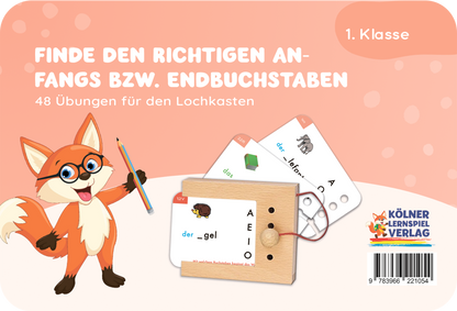 Lochkasten Kartensatz Anfangs- + Endbuchstaben vom Kölner Lernspielverlag
