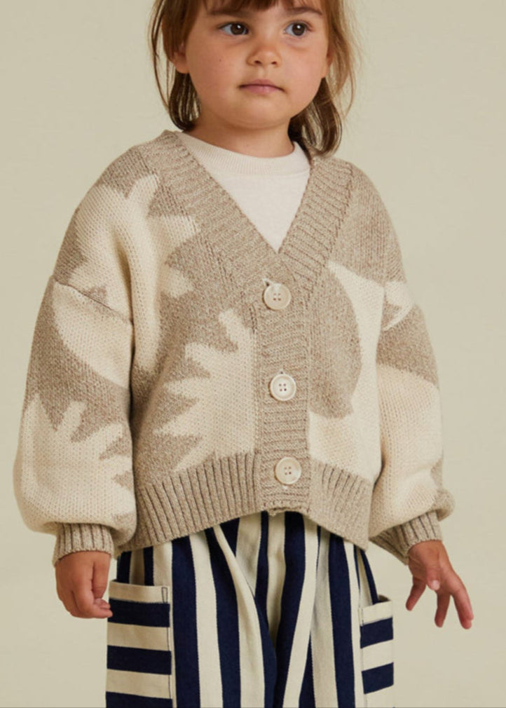 Abstract Neutral Moon Star Cardigan