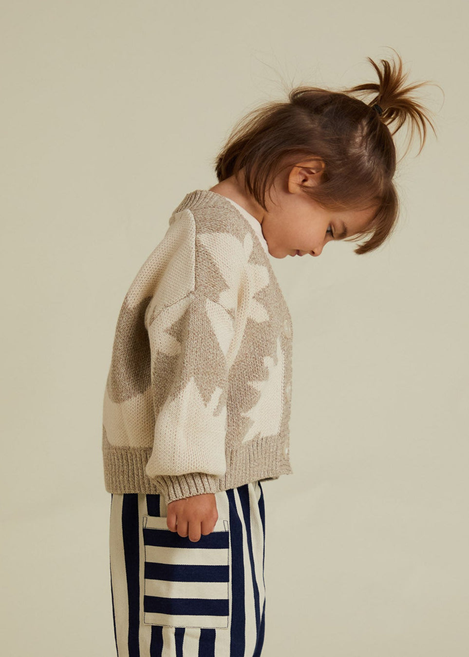 Abstract Neutral Moon Star Cardigan