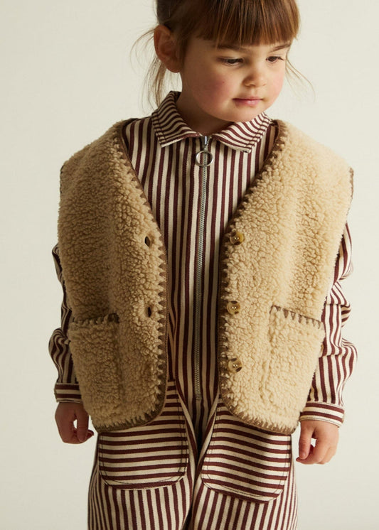 Amos Folk Gilet | Sand