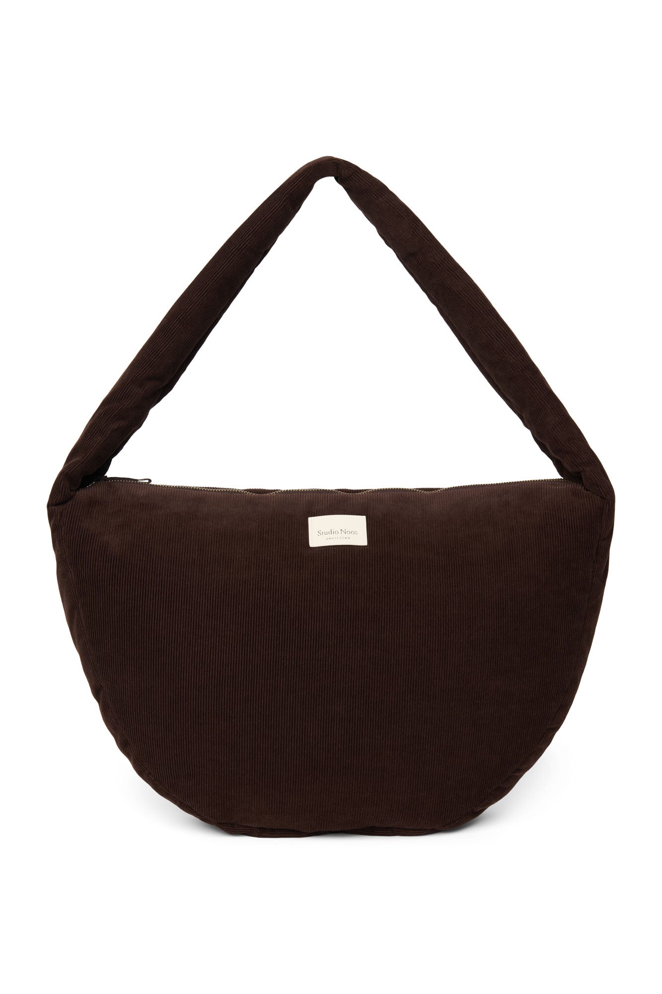Rib Puffy Cross Body Bag | Dark Brown