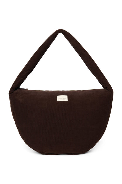 Rib Puffy Cross Body Bag | Dark Brown