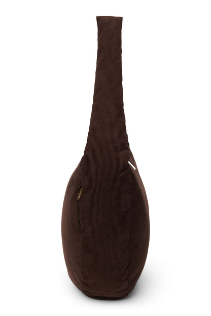 Rib Puffy Cross Body Bag | Dark Brown