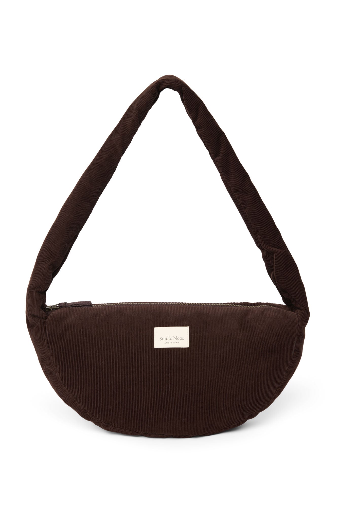 Rib Puffy Mini Cross Body Bag | Dark Brown