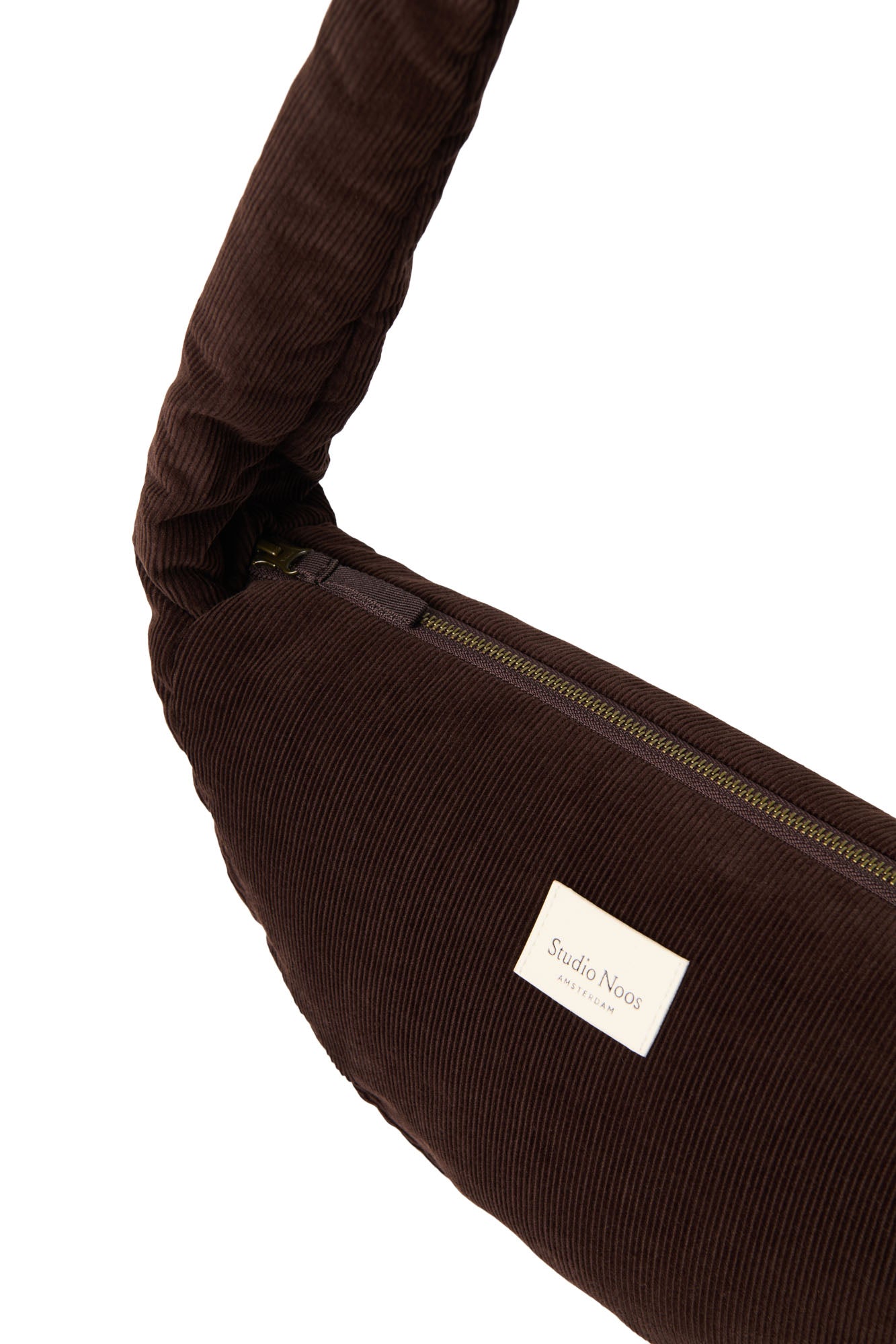 Rib Puffy Mini Cross Body Bag | Dark Brown