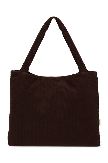 Rib Puffy Mom Bag | Dark Brown