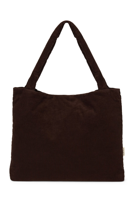 Rib Puffy Mom Bag | Dark Brown