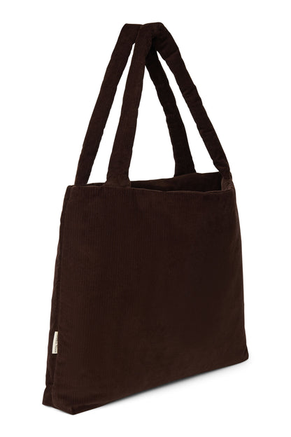 Rib Puffy Mom Bag | Dark Brown