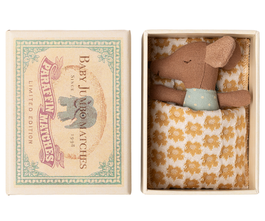 Sleepy wakey baby mouse in a matchbox | Blue 