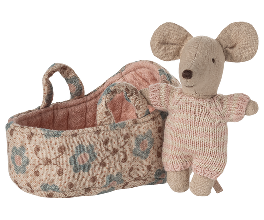 Babymaus in Tragetasche | Rose