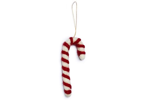 Gamcha Christbaumanhänger Zuckerstange Weiss + Rot