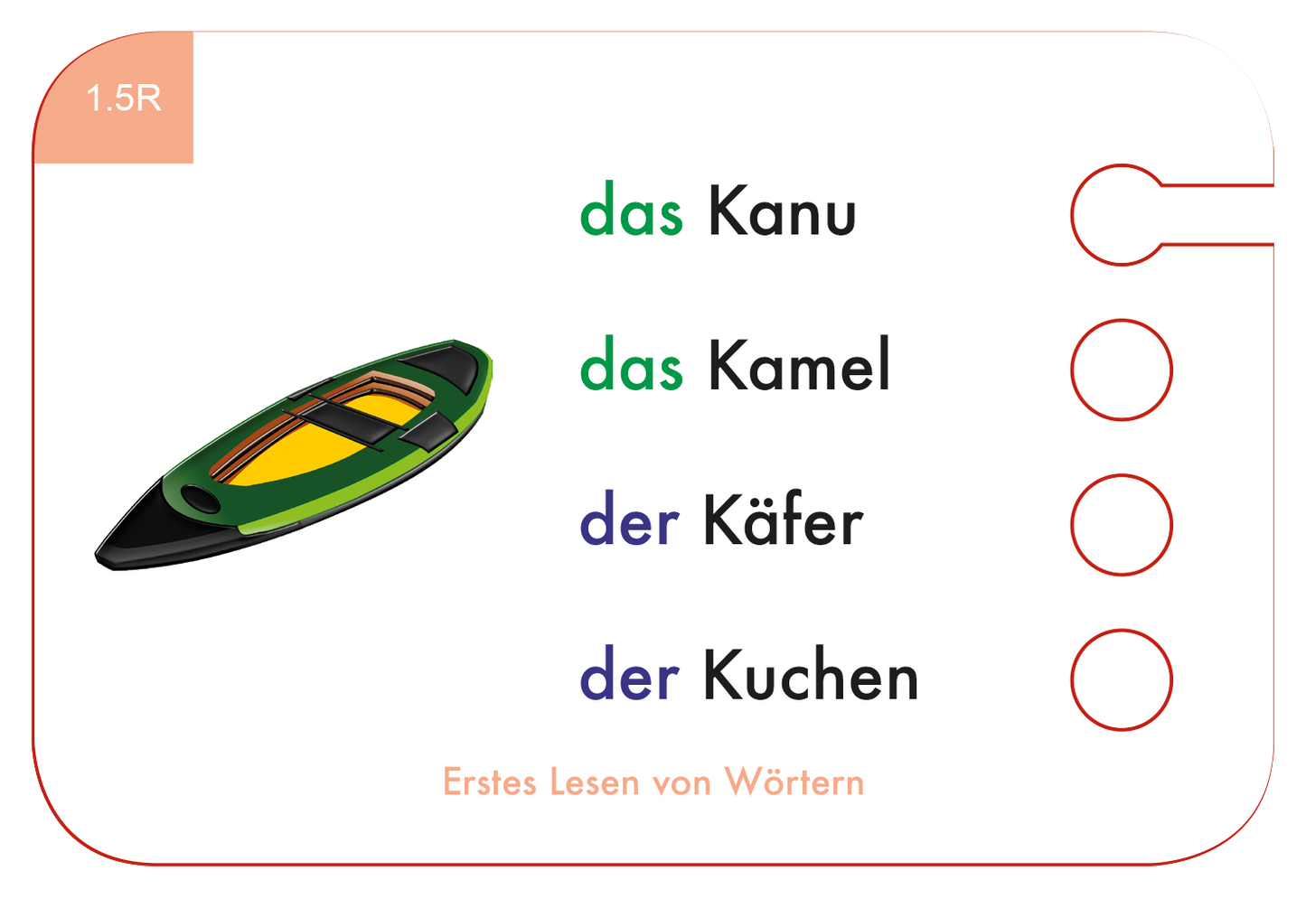 Weitere Beispielkarte Erstes Lesen von Wörtern