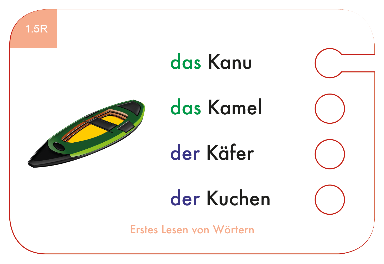 Weitere Beispielkarte Erstes Lesen von Wörtern
