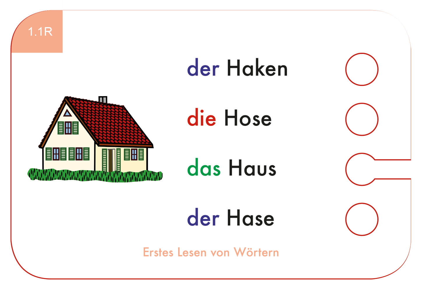 Beispielkarte Erstes Lesen von Wörtern