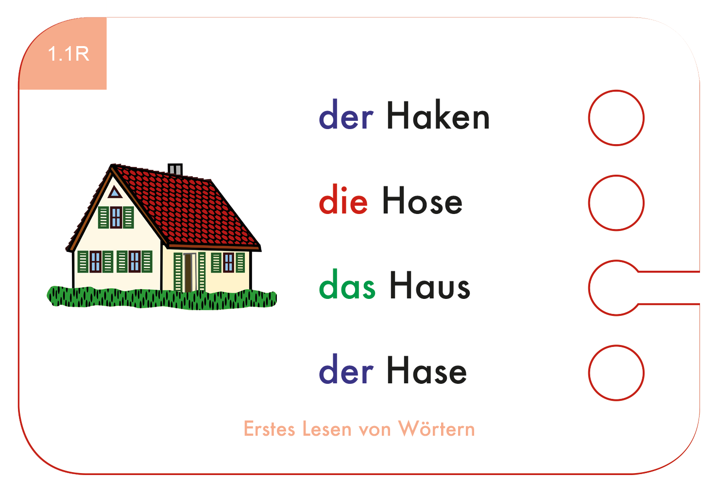 Beispielkarte Erstes Lesen von Wörtern