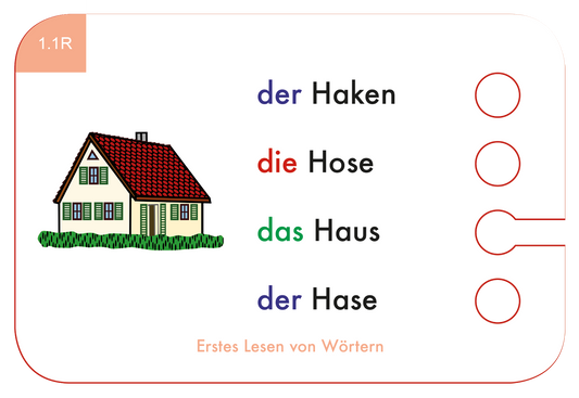 Beispielkarte Erstes Lesen von Wörtern
