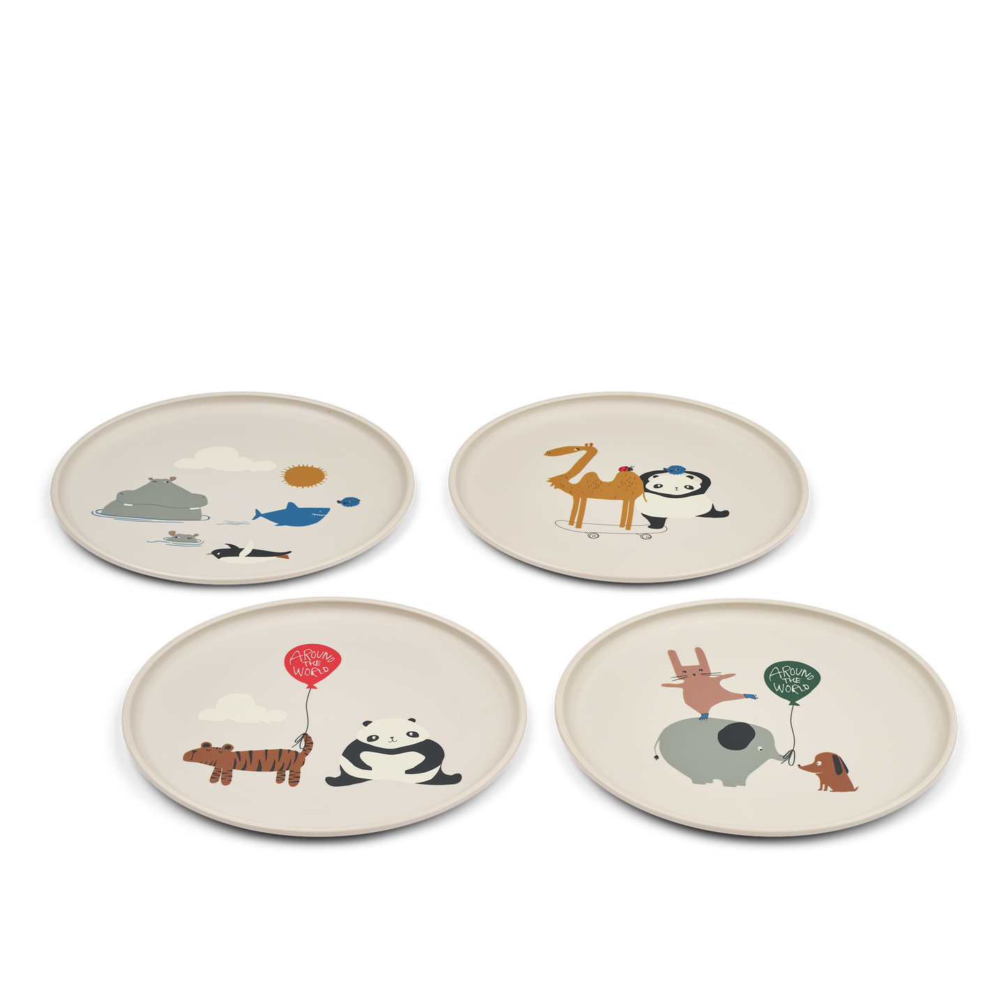 Lot de 4 assiettes pour enfants Remco | Autour du monde Sandy