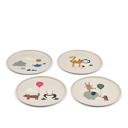 Lot de 4 assiettes pour enfants Remco | Autour du monde Sandy
