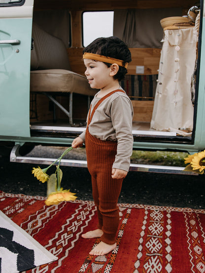 Hippy Footless Tights with Straps | Cinnamon