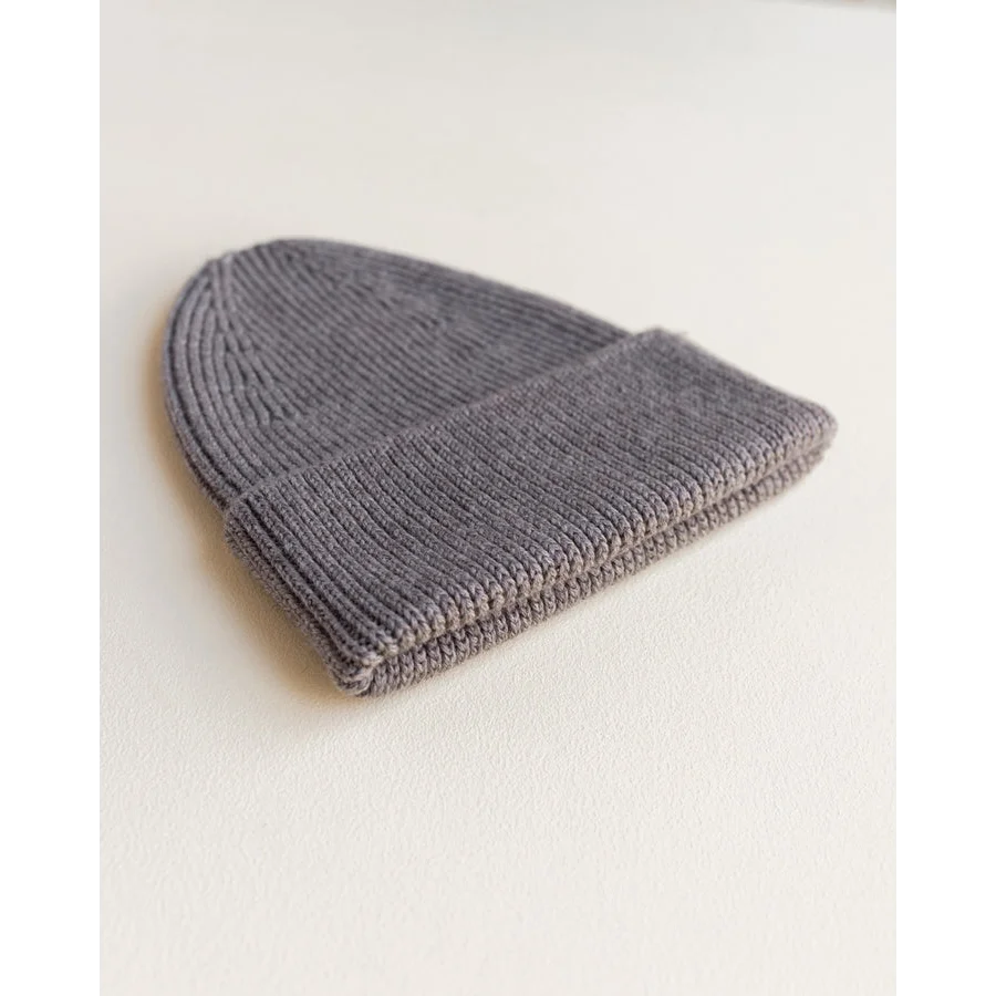 Graue Strickmütze von Otter für Erwachsene, Modell Beanie Fonzie