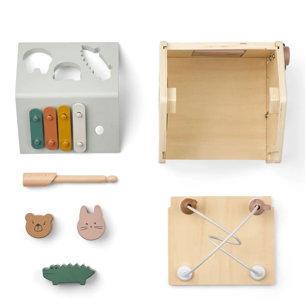 Aktivitätswürfel Lucas in Tuscany rose multi mix mit Formensortierbox