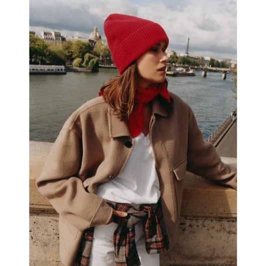 LOVEM AMI BEANIE Kaschmirmütze in Rot – Ansicht 2