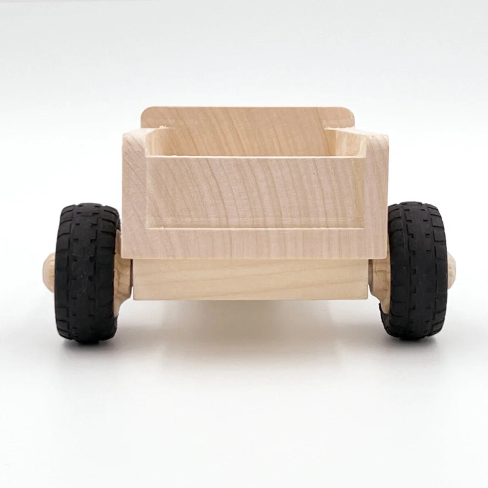 Holzspielzeuglastwagen mit schwarzen Reifen für Anhänger MAX Zubehör