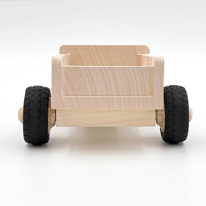 Holzspielzeuglastwagen mit schwarzen Reifen für Anhänger MAX Zubehör