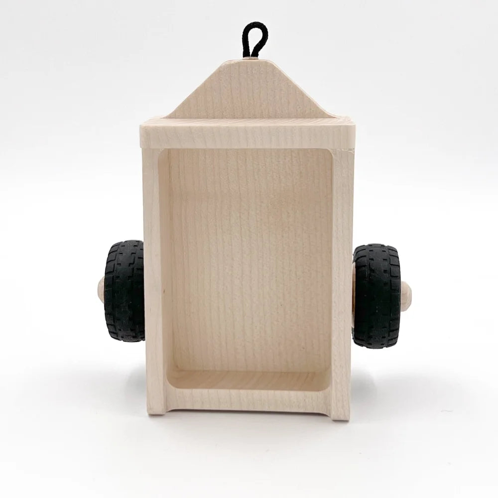 Holzwagen mit schwarzen Rädern für Anhänger MAX Zubehör
