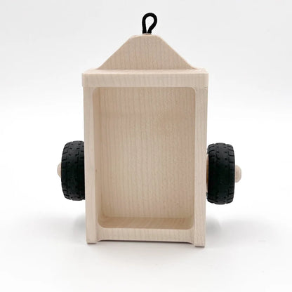 Holzwagen mit schwarzen Rädern für Anhänger MAX Zubehör