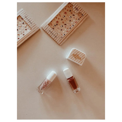 Gold Glitzer Nagellack-Set Aquabelles mit weißen Verschlüssen