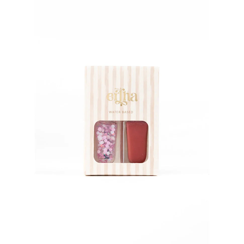 Rosa-gold Blush-Compact mit Blumenmuster von Etuna im Aquabelles-Kinder-Nagellack