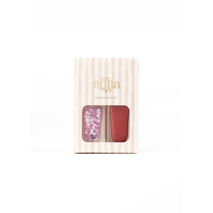 Rosa-gold Blush-Compact mit Blumenmuster von Etuna im Aquabelles-Kinder-Nagellack