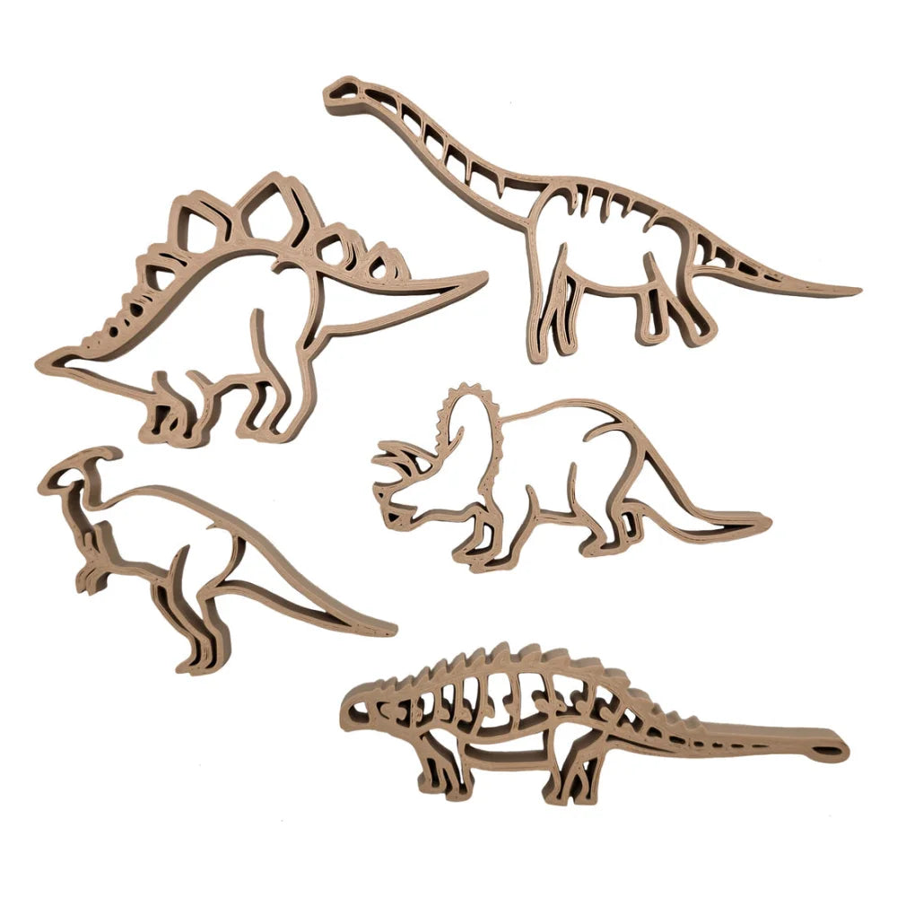 Holz-Dinosaurier-Ausstecher für nachhaltige Kinderprodukte Schweiz mit Magic Sand Grünn Ausstecher
