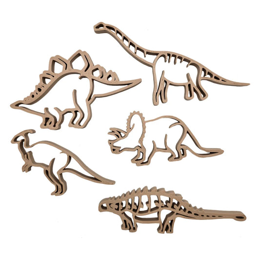 Holz-Dinosaurier-Ausstecher für nachhaltige Kinderprodukte Schweiz mit Magic Sand Grünn Ausstecher