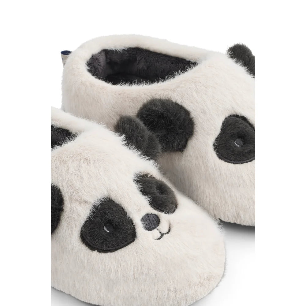 Weiche weiße und schwarze Panda-Slippers für Komfort und Stil