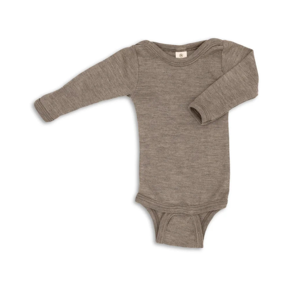 Langärmeliges taupe Babykleidungsstück von Baby Body Langarm in Walnussfarbe