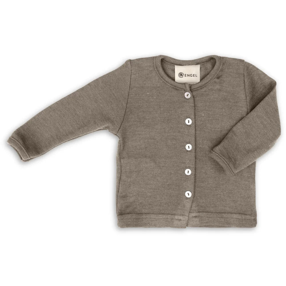 Grau Knopf-Überwurf-Sweater mit langen Ärmeln für Babys von Walnuss